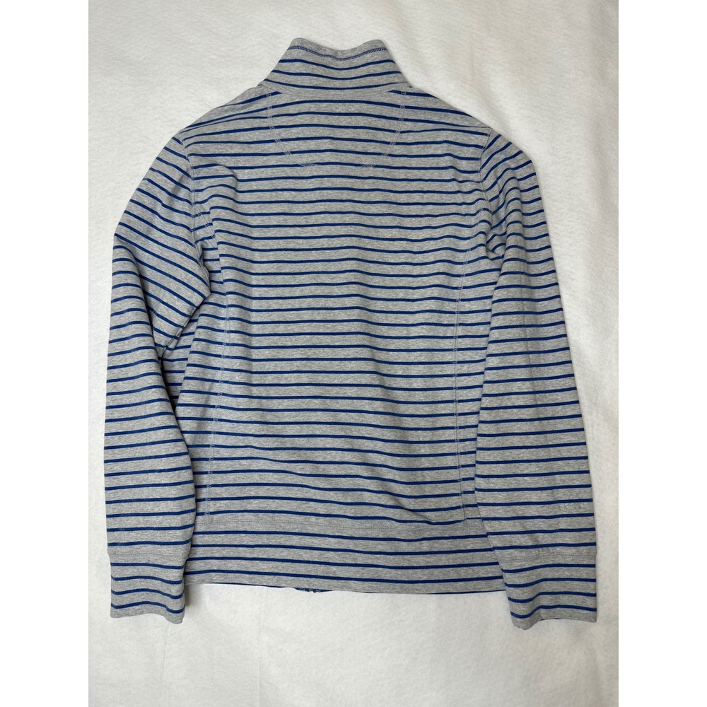 L.L. Bean Gray Blue Striped Full Zip Jacket Sweatshirt Mock Neck XL Regular - Picture 8 of 8